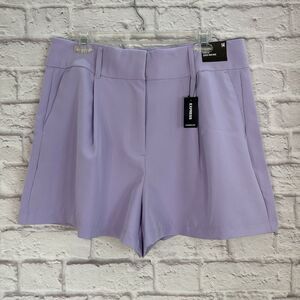 Express Women’s 14 Shortie Super High Rise Shorts Belted Stretch Pastel